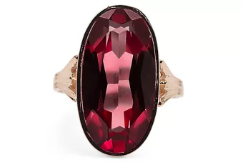 Ring Rubinrot Originales Vintage-Roségold aus 14 Karat Vintage Handwerk vrc113r